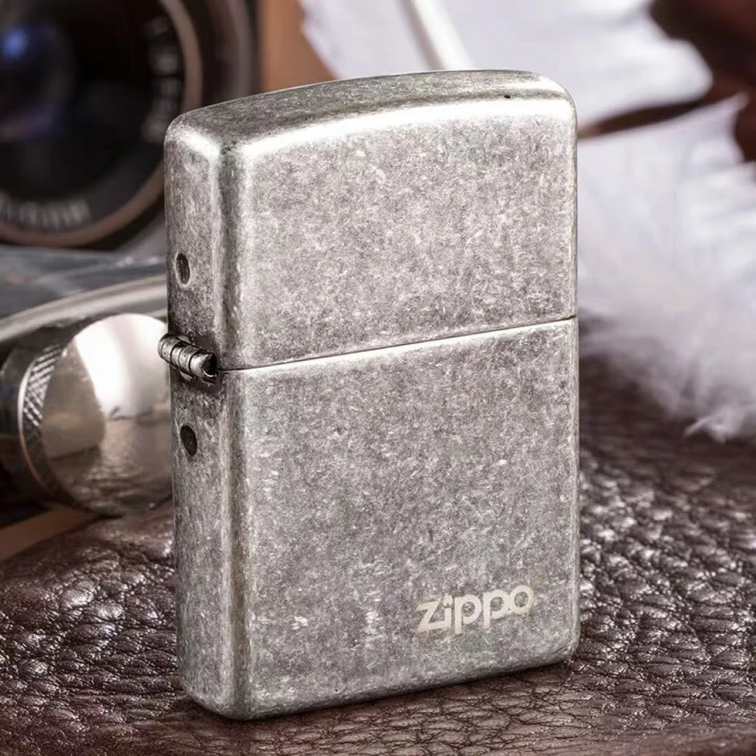 zippo 打火机原版仿古银商标121FBZL 防风个性原装TC9917GY
