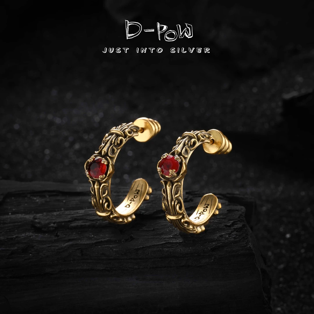 灯小炮 925银合成锆石耳饰 耳圈（7949）气质轻奢百搭法式小众