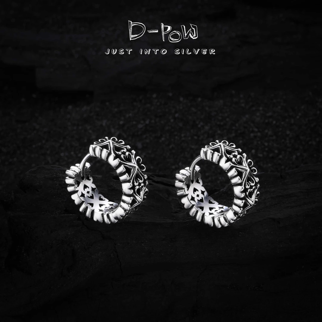 灯小炮 925银耳饰 荆棘克罗耳扣（6332）气质轻奢百搭小众简约个性