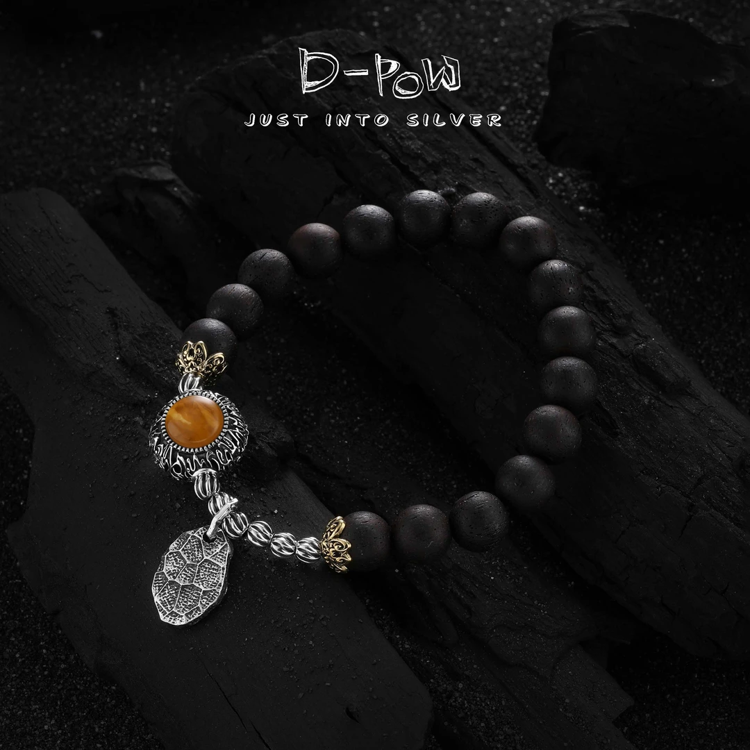 灯小炮 925银木质手链 手串（7696）气质轻奢时尚百搭个性简约