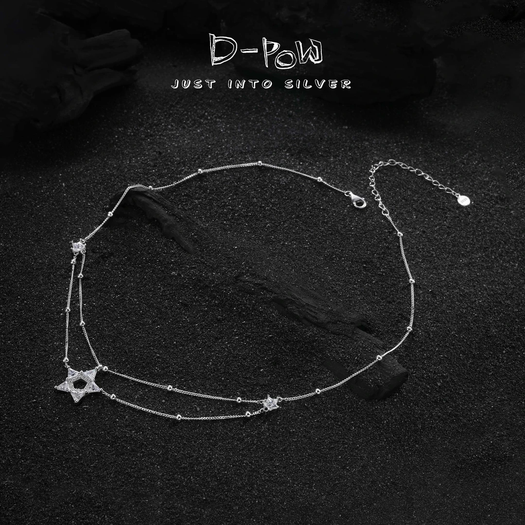 灯小炮 坠链均925银合成锆石 项链（47cm）（7798）手工气质轻奢时尚