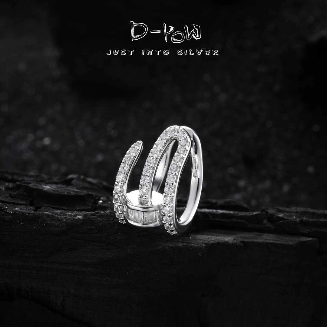 灯小炮 925银合成锆石耳饰 钉钉满镶耳骨夹（7427）气质轻奢百搭