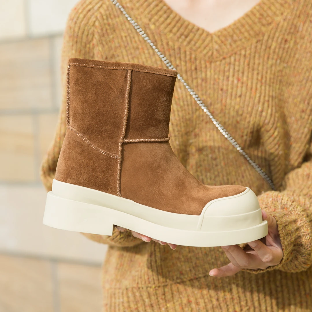 WeiAo/薇奥绒面牛皮暖绒绒雪地靴 44027