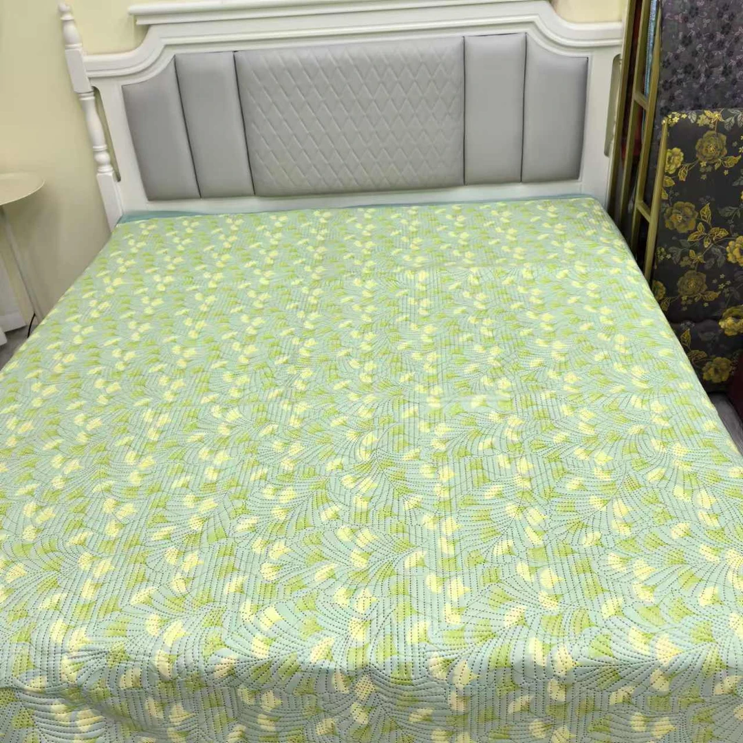 绿色银杏叶--200*230四季水洗棉毯加厚双面床盖