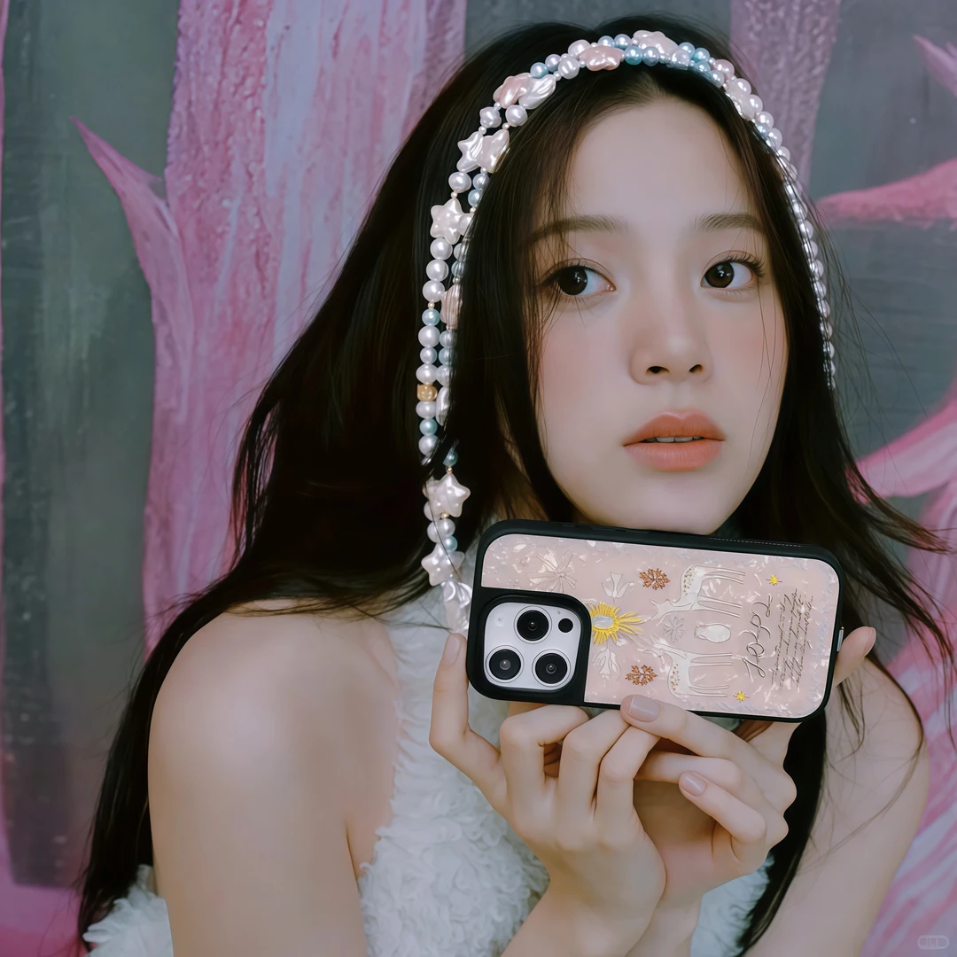 「福利黑边镜面C壳」适用于苹果16romax红绿圣诞波浪雪花波浪手机壳