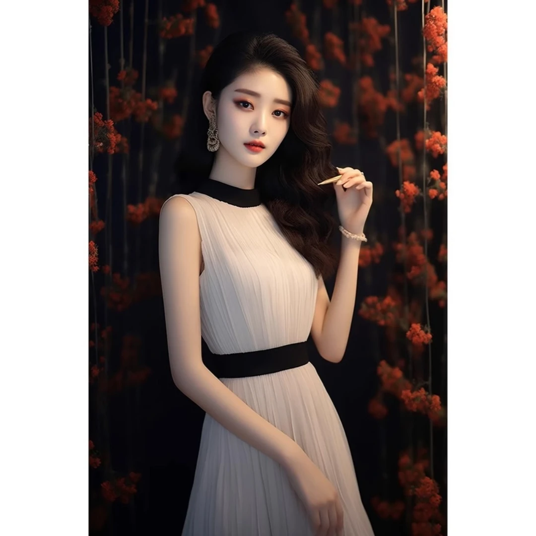 法式高端精致黑白撞色无袖连衣裙女夏季新款气质名媛赫本风百褶裙