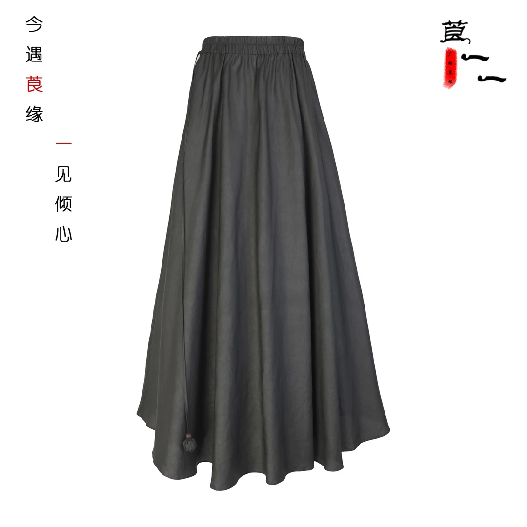 【径香】春季新款桑蚕丝气质香云纱大摆仙女裙A型半身裙