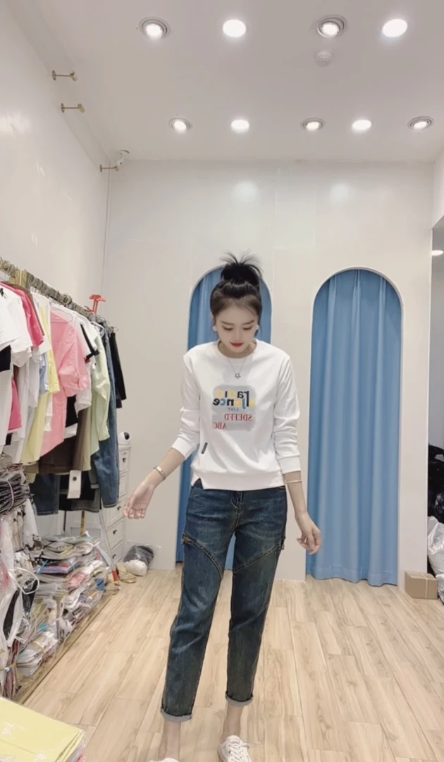 【小玉】2024年新款时尚女士长袖卫衣潮流百搭显瘦圆领上衣