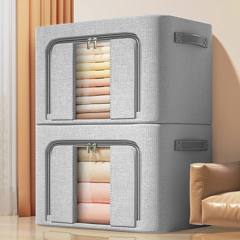 衣服收纳箱整理箱装被子衣物收纳布艺大容量整理盒棉麻储物袋神器