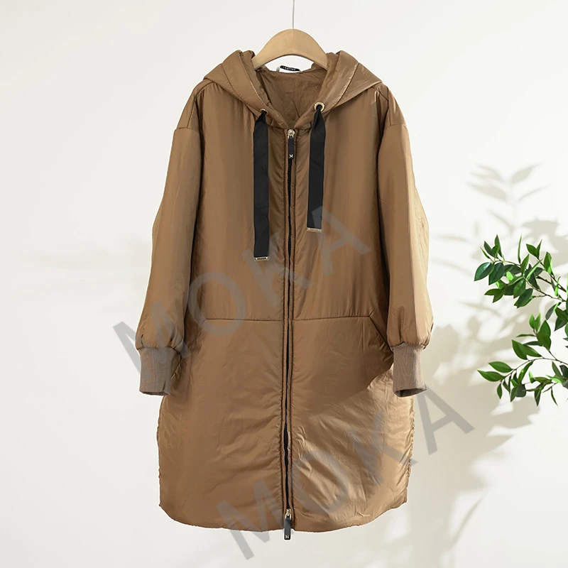 意大利订单骆驼绒零下10-12℃双色带帽中长款女士外套（241573）2346