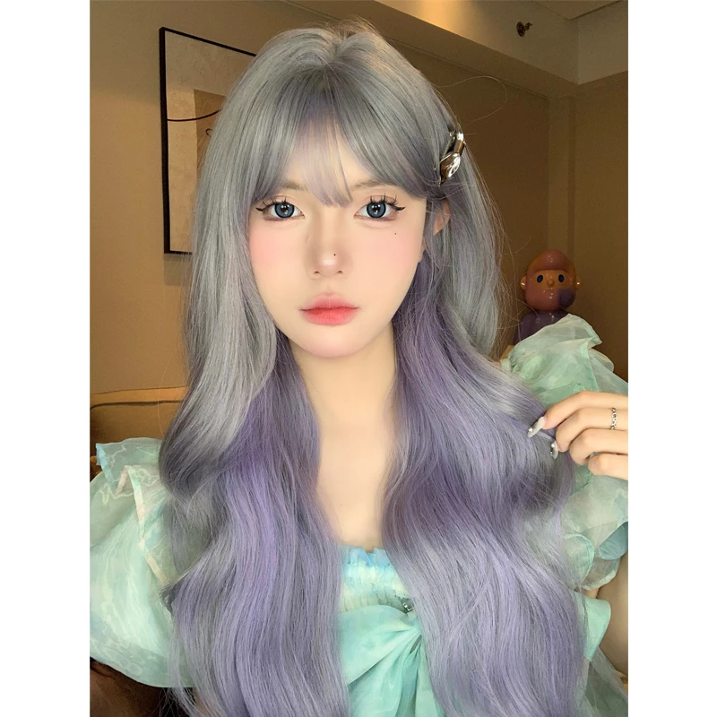 SHUDUO/束朵假发女长发网红lolita全头套自然齐刘海修脸长卷发