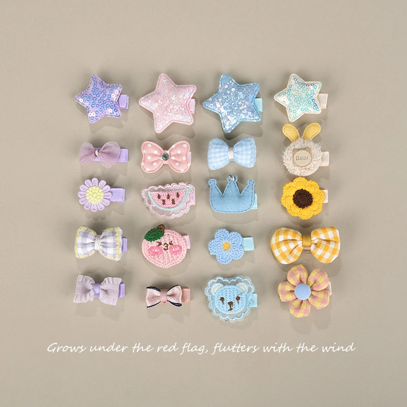 宝宝全包布夹胎毛夹不伤发侧边夹儿童可爱卡通发饰品发夹婴儿汗毛