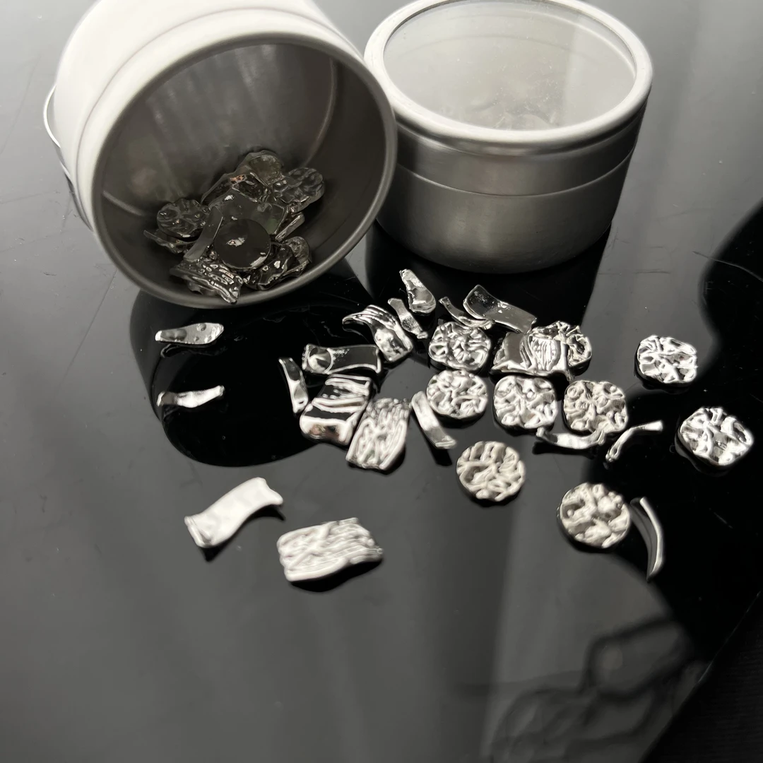 【DKKZ】美甲立体纹路不规则金属合金饰品混装50颗