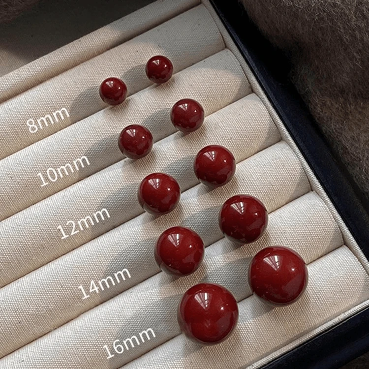 钛钢耳饰 复古港风安可拉红豆豆耳钉女气质高级感耳环轻奢ins耳饰