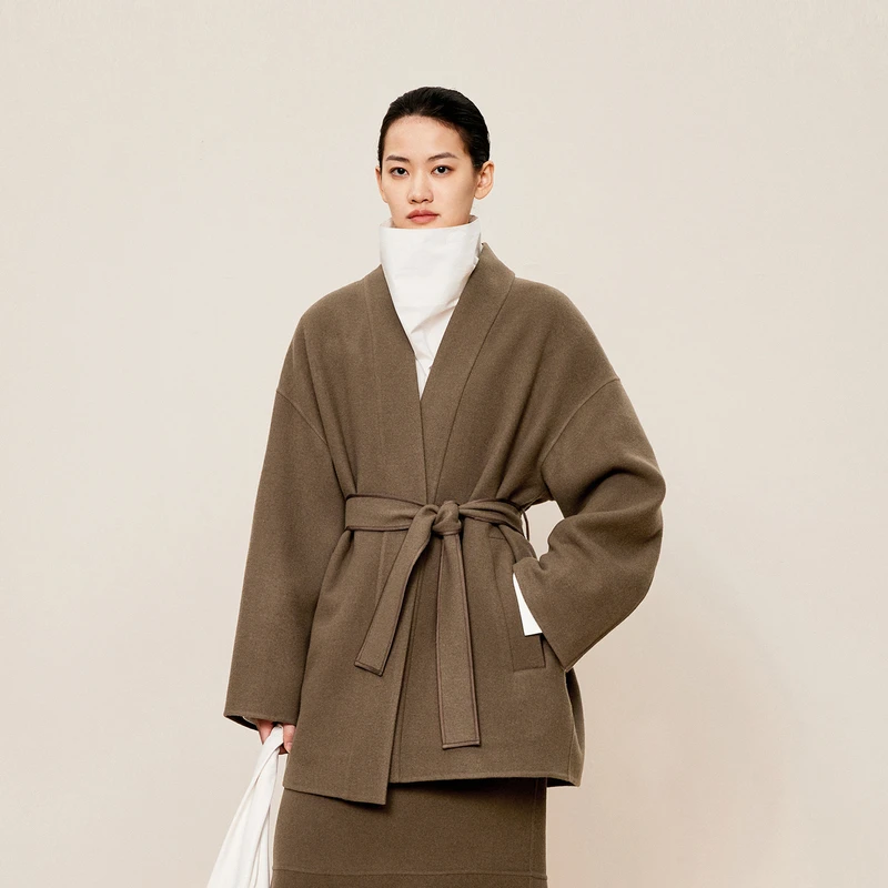 LESS冬季含棉立领直筒长袖衬衫2O0212140