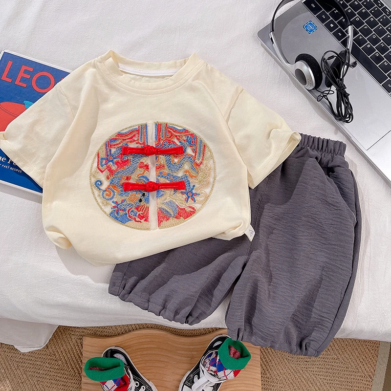 男童夏装套装2024新款宝宝中国风短袖洋气两件套帅气小童夏季唐装