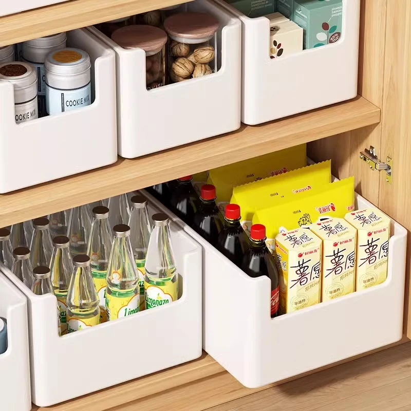 优勤橱柜收纳盒桌面直角储物盒子家用厨房整理盒零食杂物收纳筐