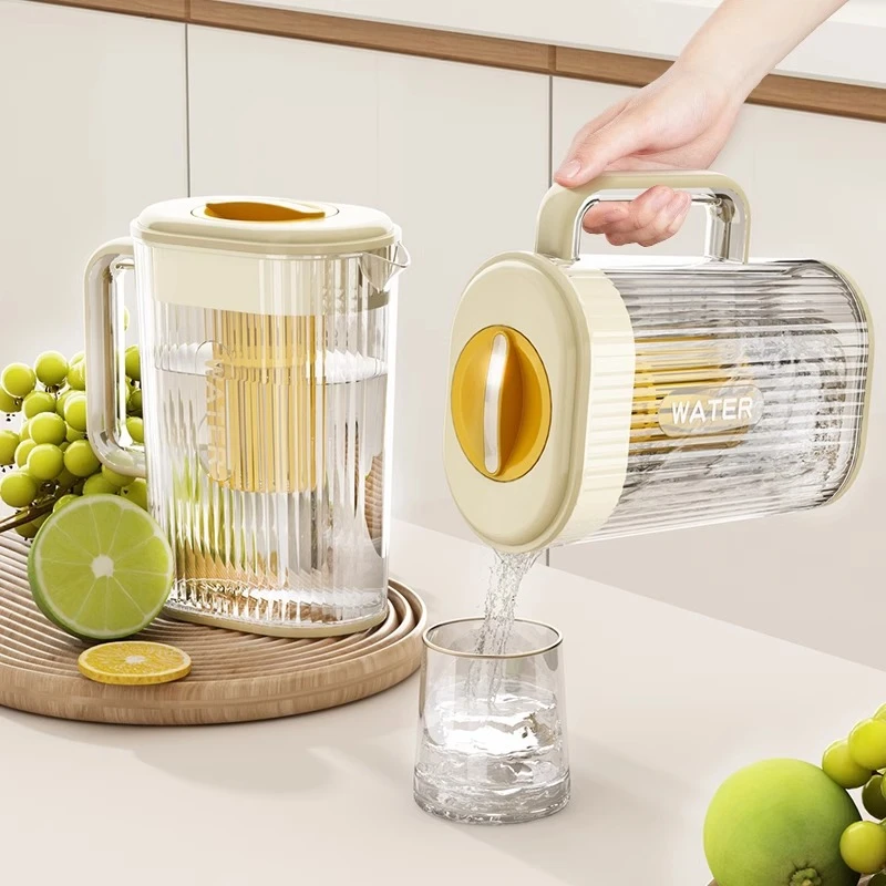 优勤冷水壶家用大容量塑料耐高温凉水壶泡茶壶防尘开水壶套装冰箱