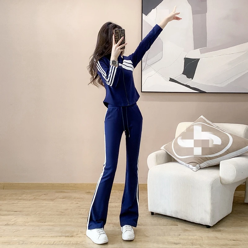 春秋卫衣女套装秋冬时尚气质运动服高档洋气显瘦修身女卫衣套装