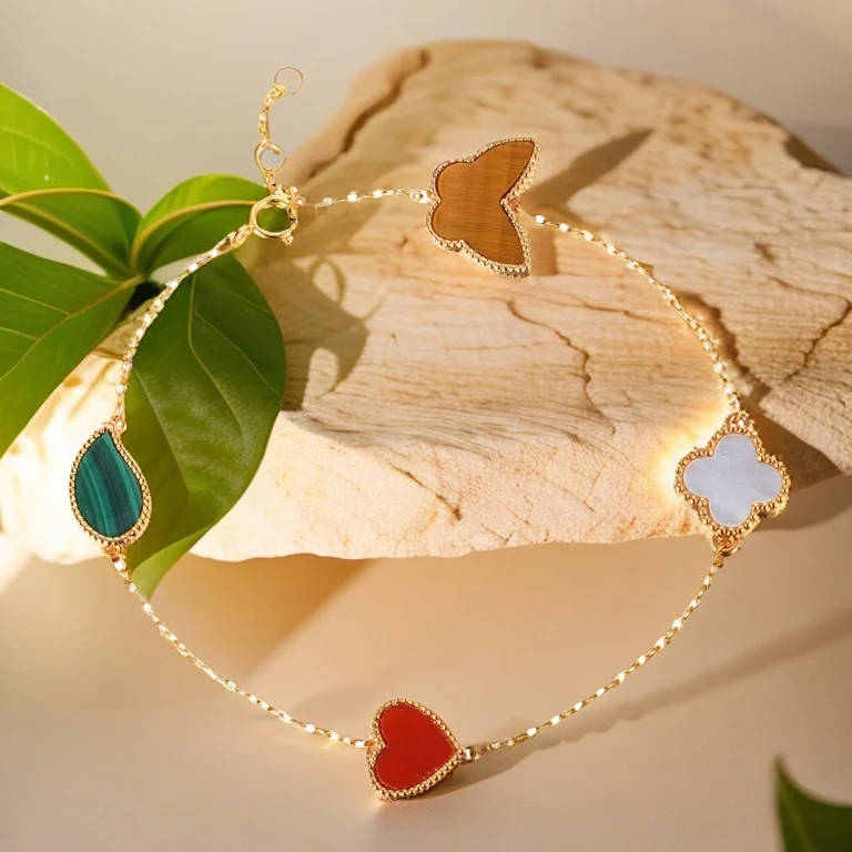 圣诞小聂专属手链）18k金多宝蝶恋花手链 可盐可甜时尚百搭气质