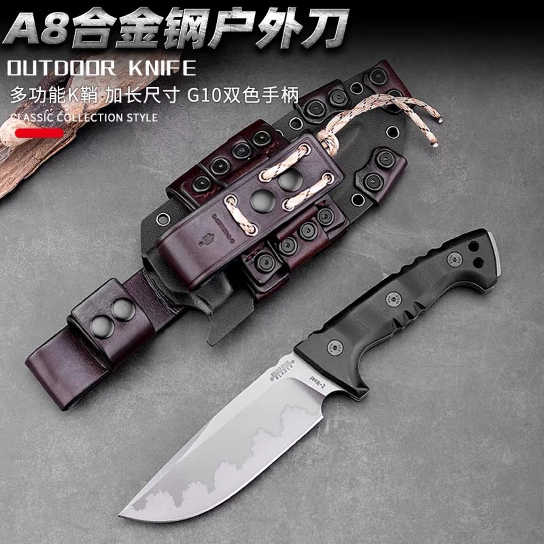 米勒兄弟M33合金钢高硬度加厚经典户外生存露营直刀多功能求生刀