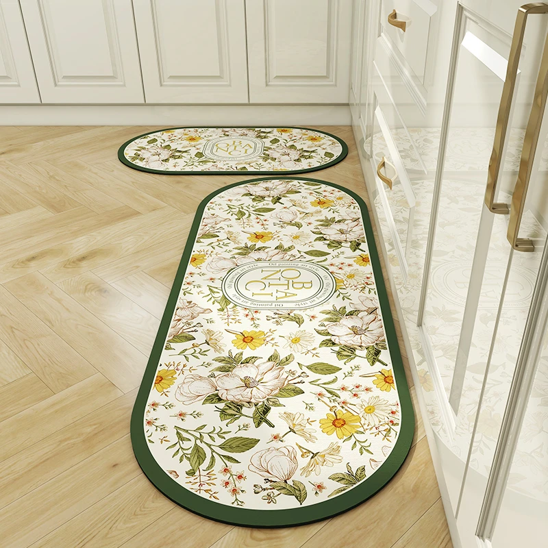 厨房吸水垫防滑速干地垫硅藻泥易打理网红轻奢入户门地垫脚垫地毯