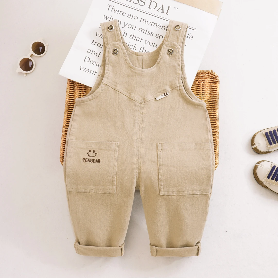 儿童裤子秋季上新柔软连体直筒长裤宝宝背带裤婴儿小孩休闲裤