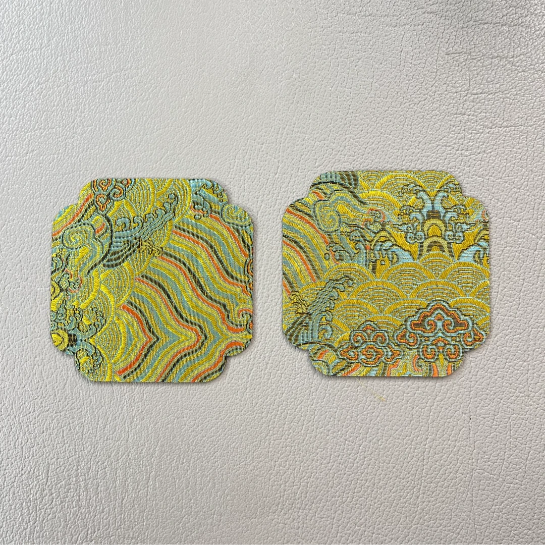 新中式云锦国潮双面织锦国风印花复古禅意微吸水杯垫