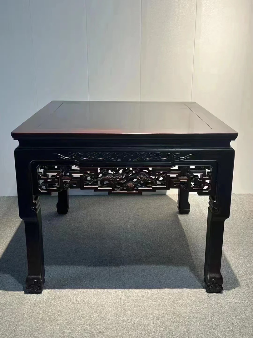 大红酸枝狮子八仙桌，大尺码99乘99乘84公分