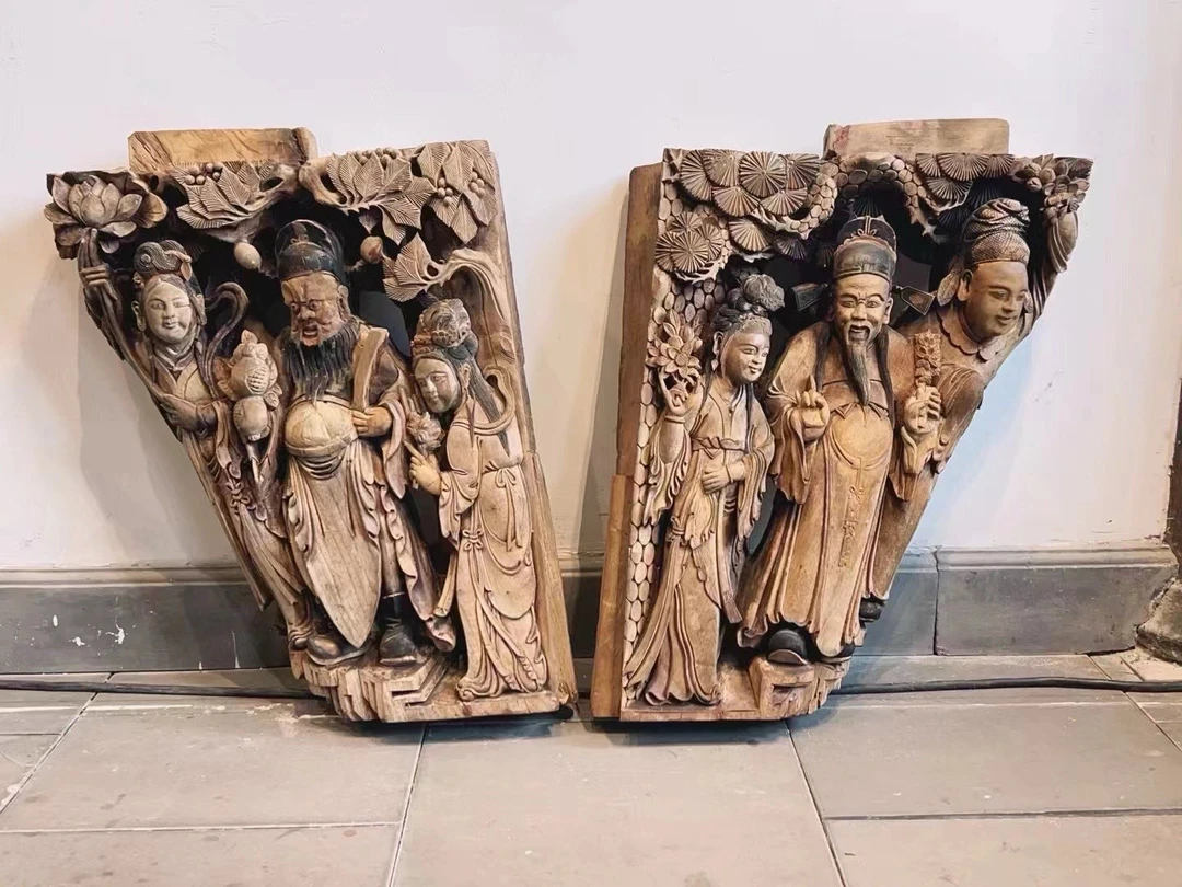 清代嘉庆牛腿一对，可用于古建筑，也可以当个花板挂茶室