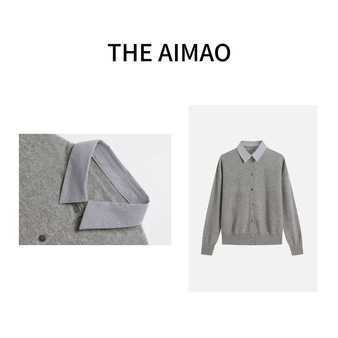 【THE AIMAO】“高智通勤”100%绵羊毛POLO领亲肤羊毛衫 XYX61000