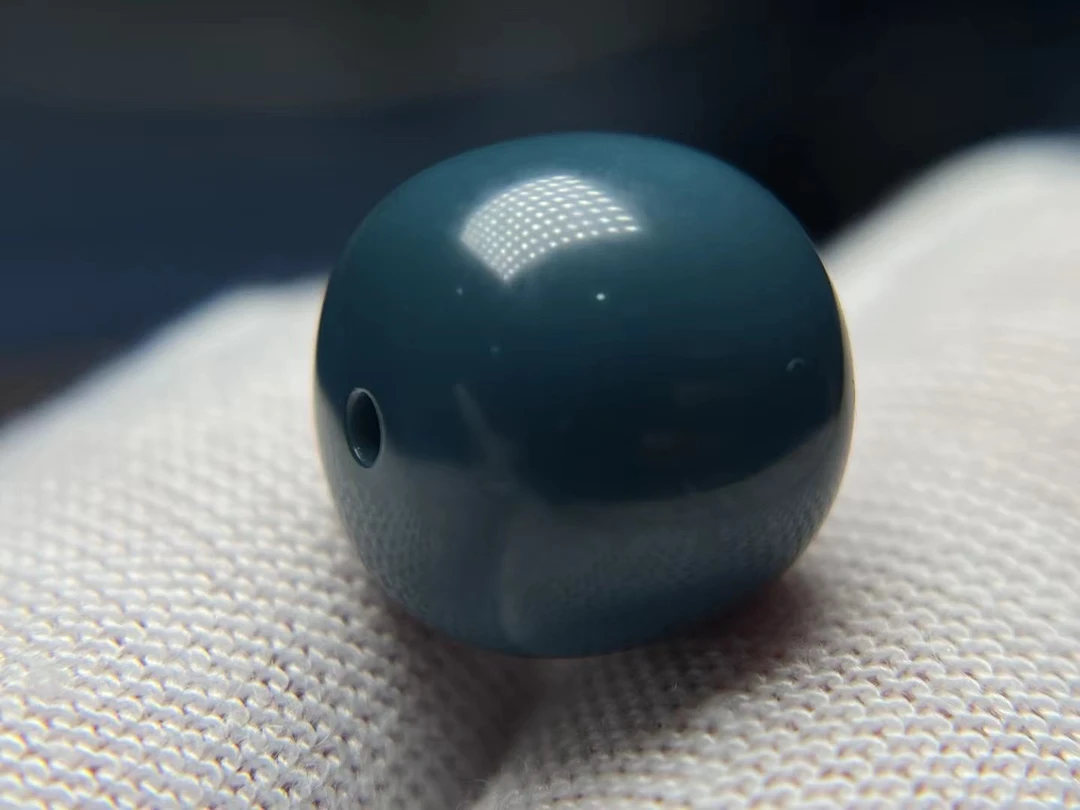 湖北原矿绿松石雾霾蓝老型 12.8X12mm，3克