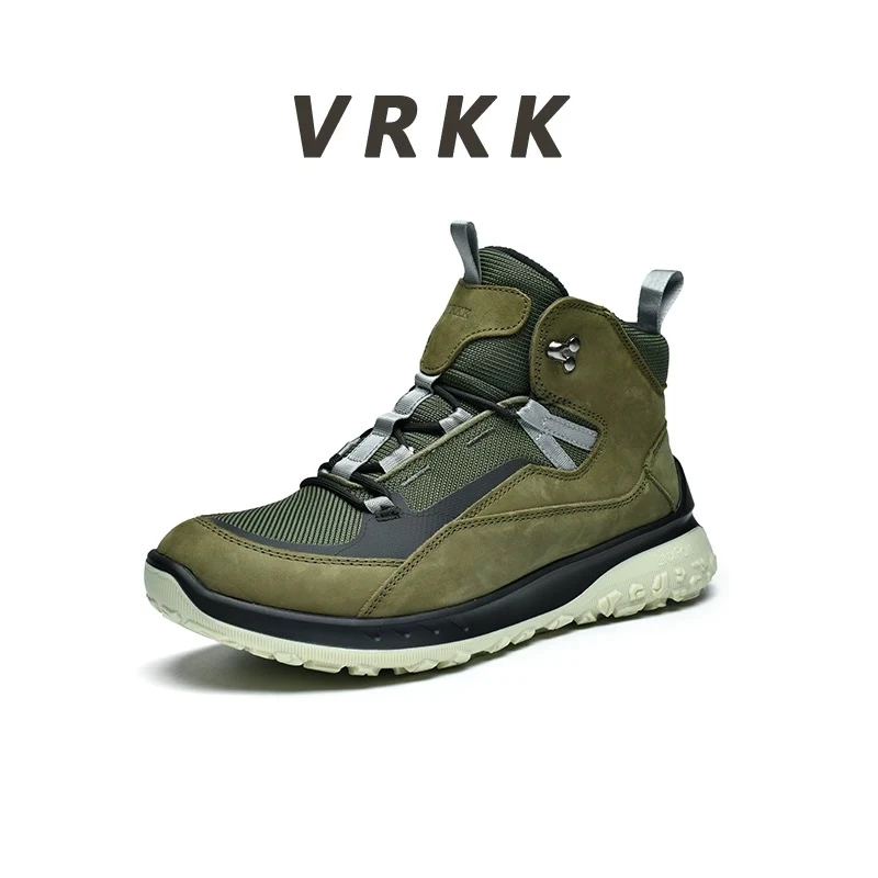 862013H秋冬高帮户外登山鞋牛皮耐磨软底健步鞋防寒保暖越野鞋