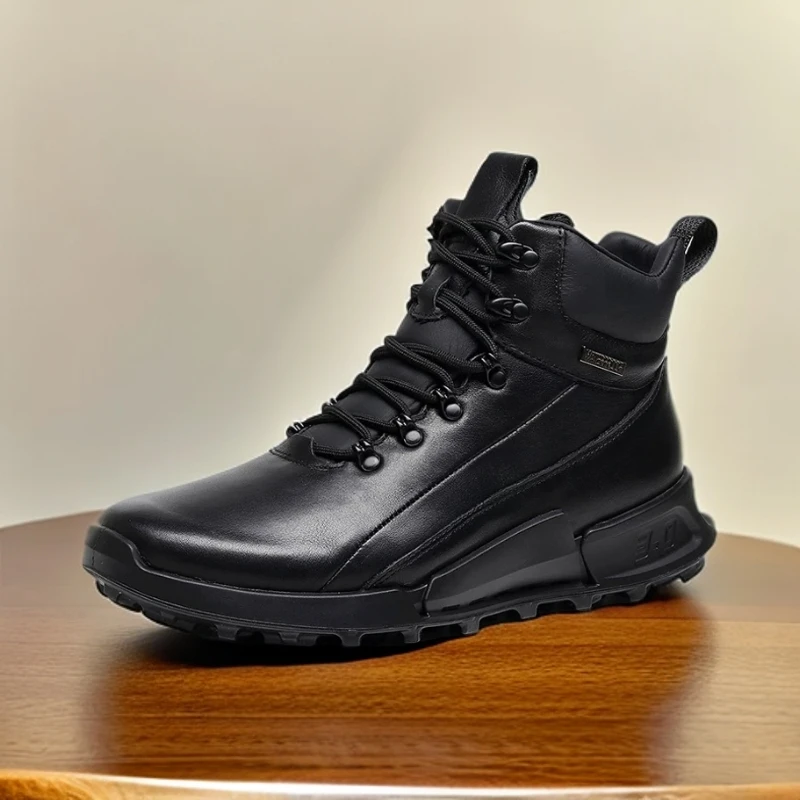 862052HYM皮毛一体男士雪地靴冬季加绒加厚东北防寒靴子