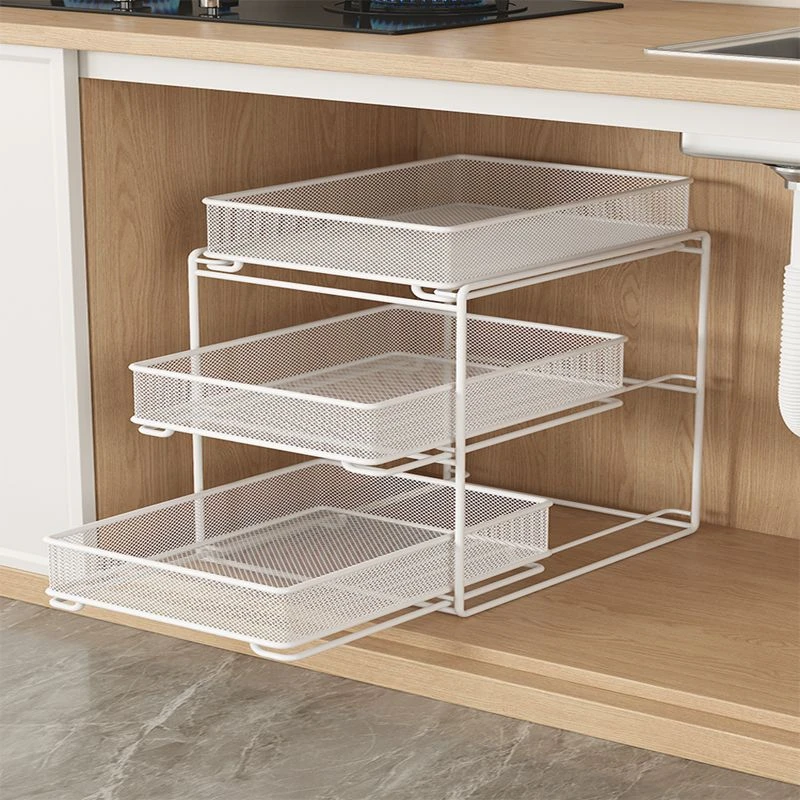 厨房抽拉式置物架橱柜内分层架各种神器大全双层下水槽柜收纳拉篮
