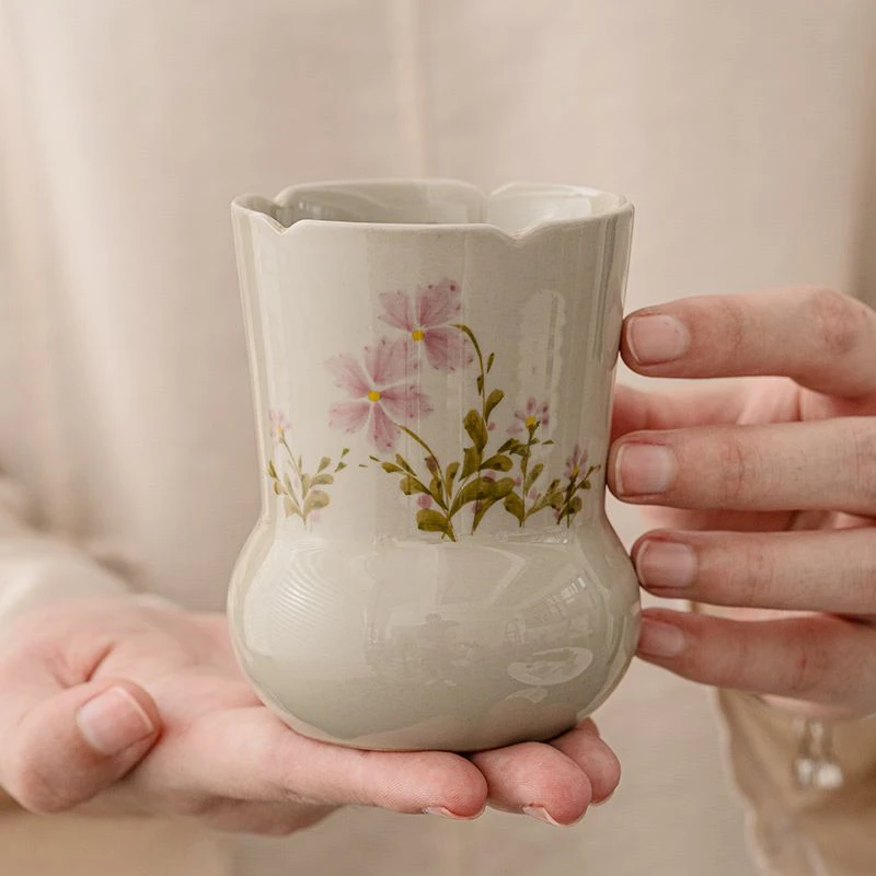 草木灰小雏菊建水杯洗茶洗陶瓷茶渣缸水盂小号功夫茶具配件废水桶