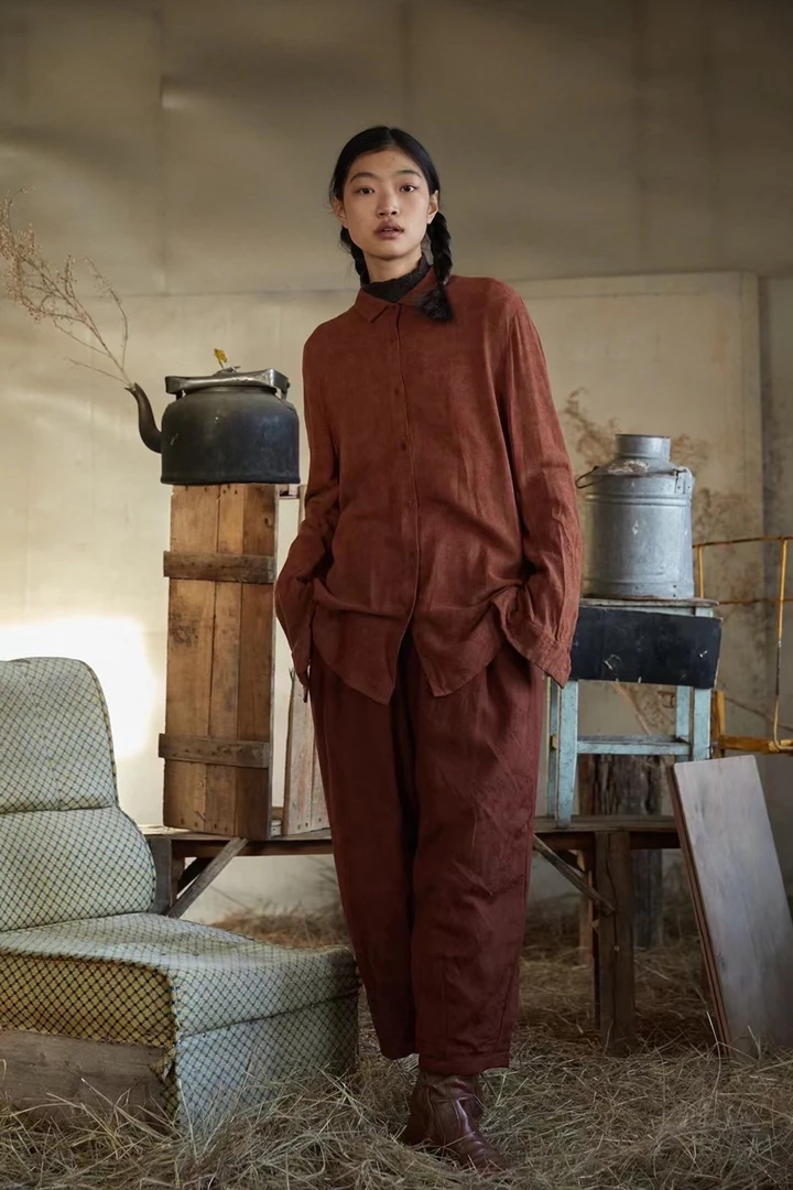 左岸迷香 原创设计 文艺休闲花色衬衫Z23FW1001