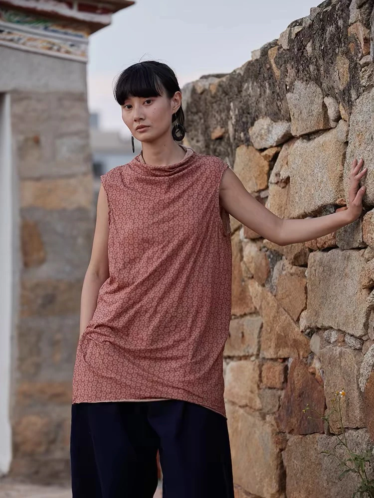 左岸迷香 原创设计 全棉花色针织T恤