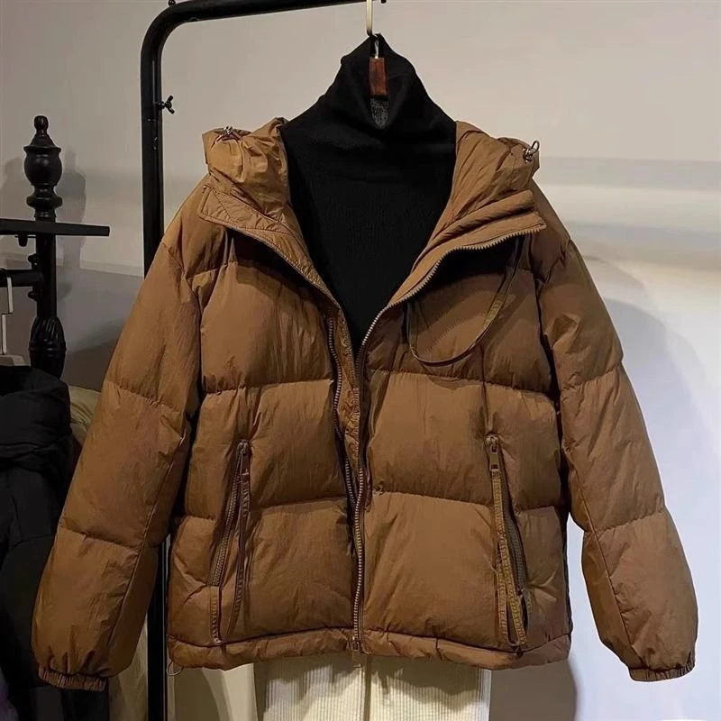 羽绒服秋冬季韩版短款加厚保暖羽绒服女连帽外套小个子宽松