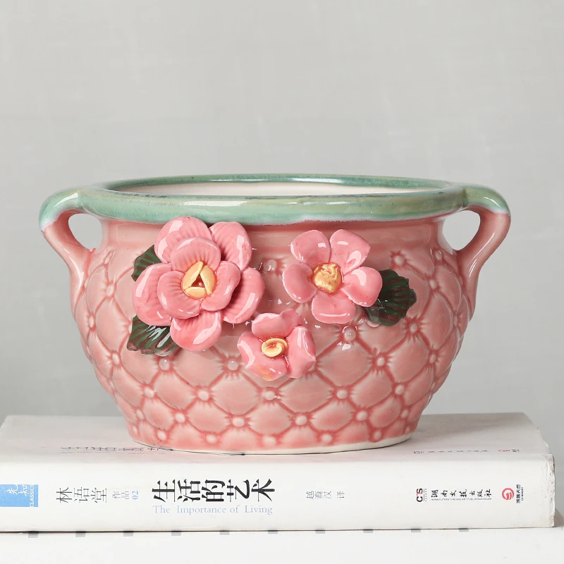 注意尺寸！[给力花盆1025]陶瓷花盆口14cm高10cm