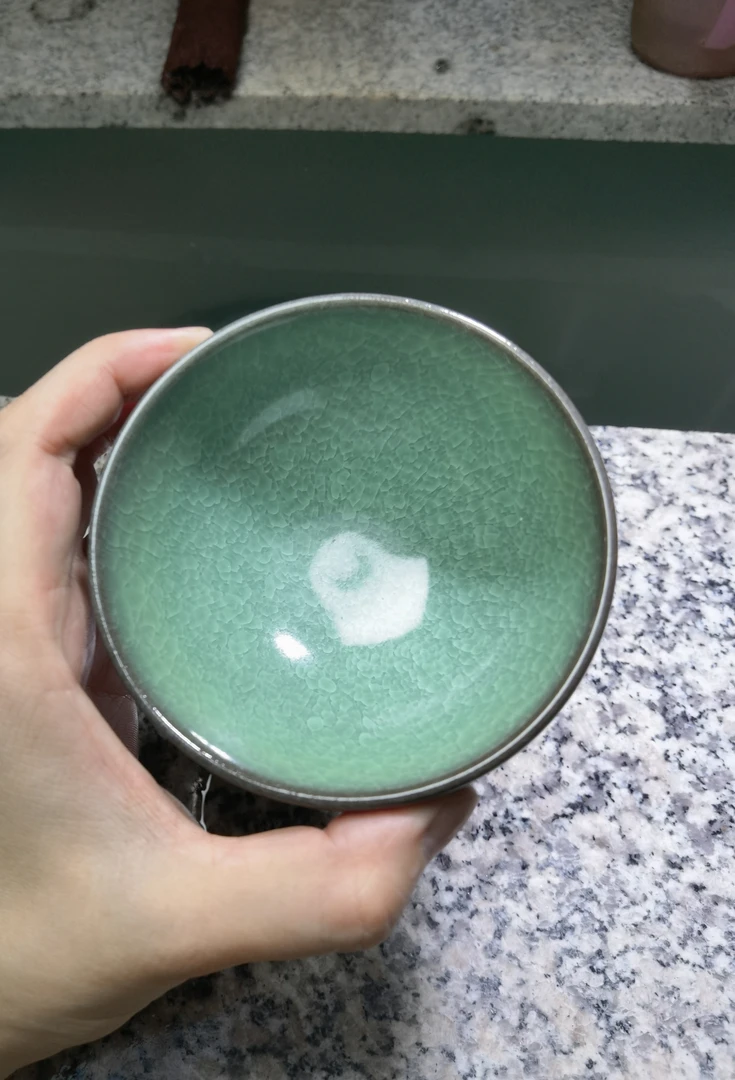 【闪购商品】天青色冰裂纹茶杯手工茶具陶瓷品茗杯主人杯