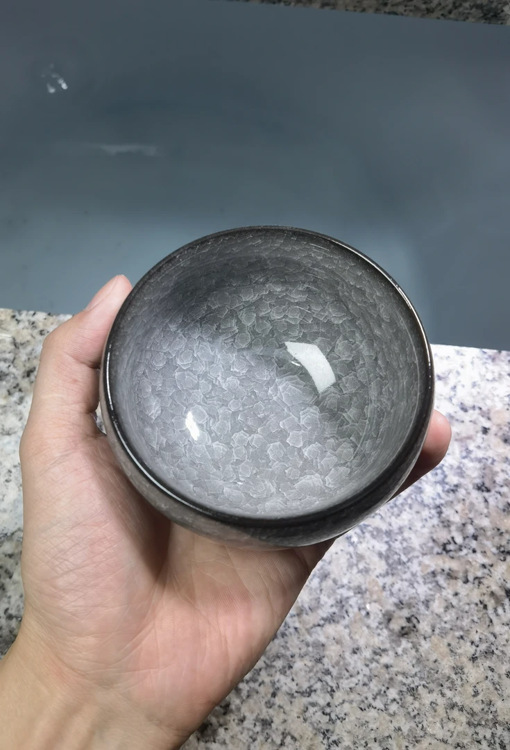 【闪购商品】墨冰冰裂纹茶杯主人杯品茗杯禅定杯纯手工陶瓷精美