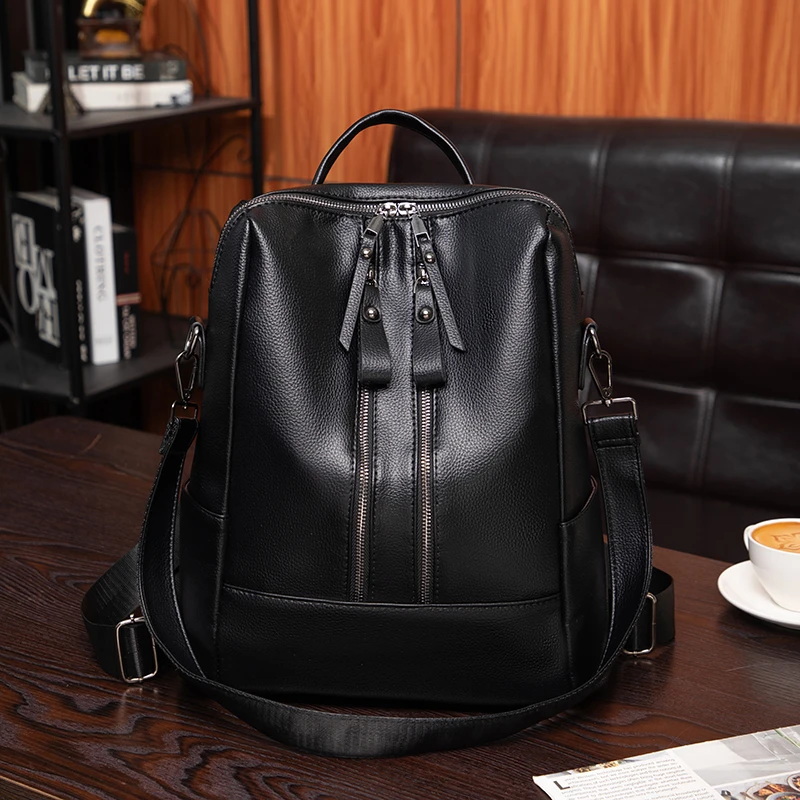 【当天发货】春夏新款大容量双肩包百搭时尚复古简约单肩手提女士包