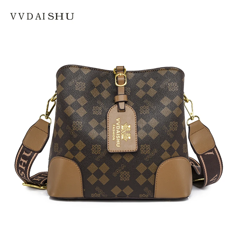 【当天发货】春夏新款水桶包2023百搭时尚复古休闲潮流单肩斜挎女包