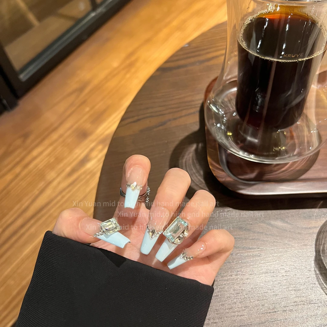 「海盐芝士」奇思妙想 Nail|加长细狗梯 纯手工定制|可拆卸穿戴甲