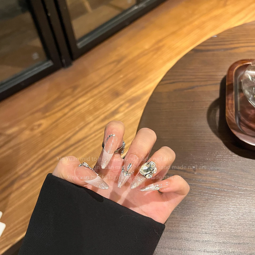 「紫霞仙子」奇思妙想 Nail｜33加长尖圆 纯手工定制｜可拆卸穿戴甲