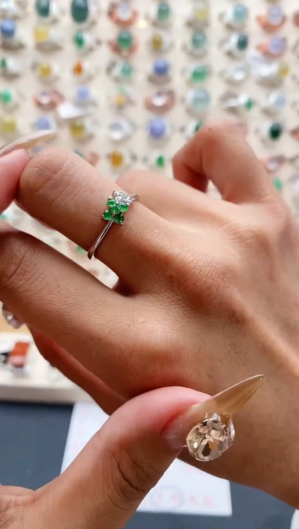 【闪购商品】翡翠戒指银S925镶嵌111111 5+