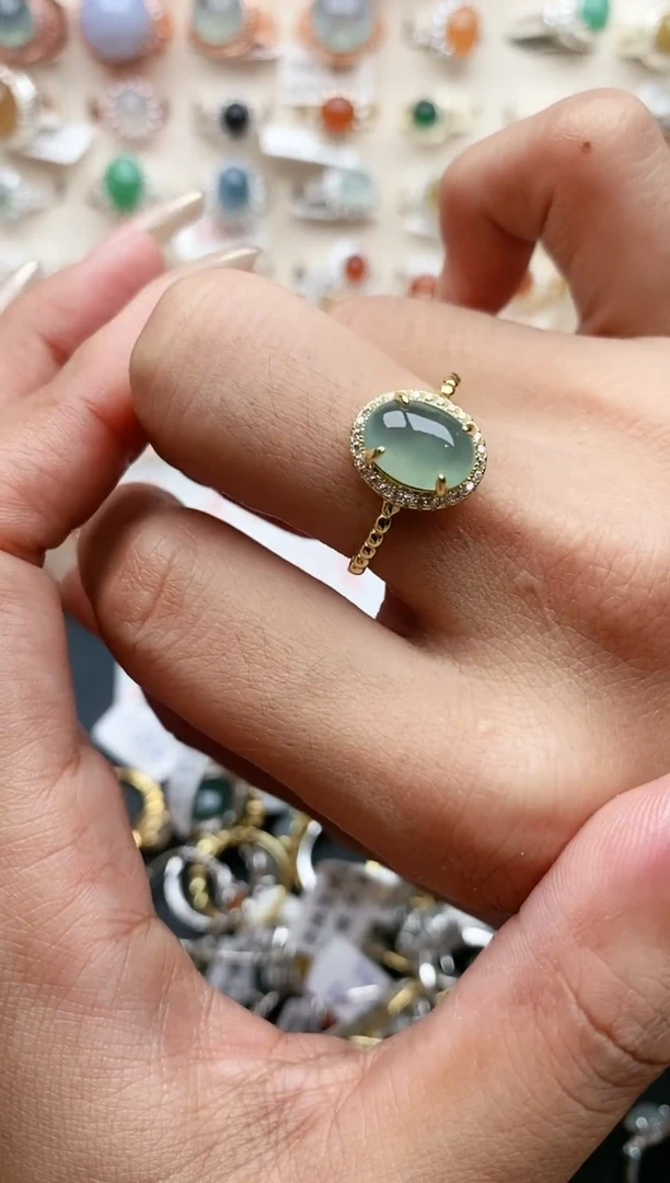 【闪购商品】翡翠戒指银S925镶嵌2222222+48