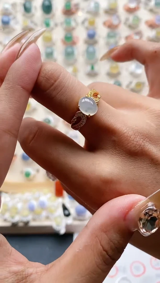 【闪购商品】翡翠戒指银S925镶嵌222222    8+