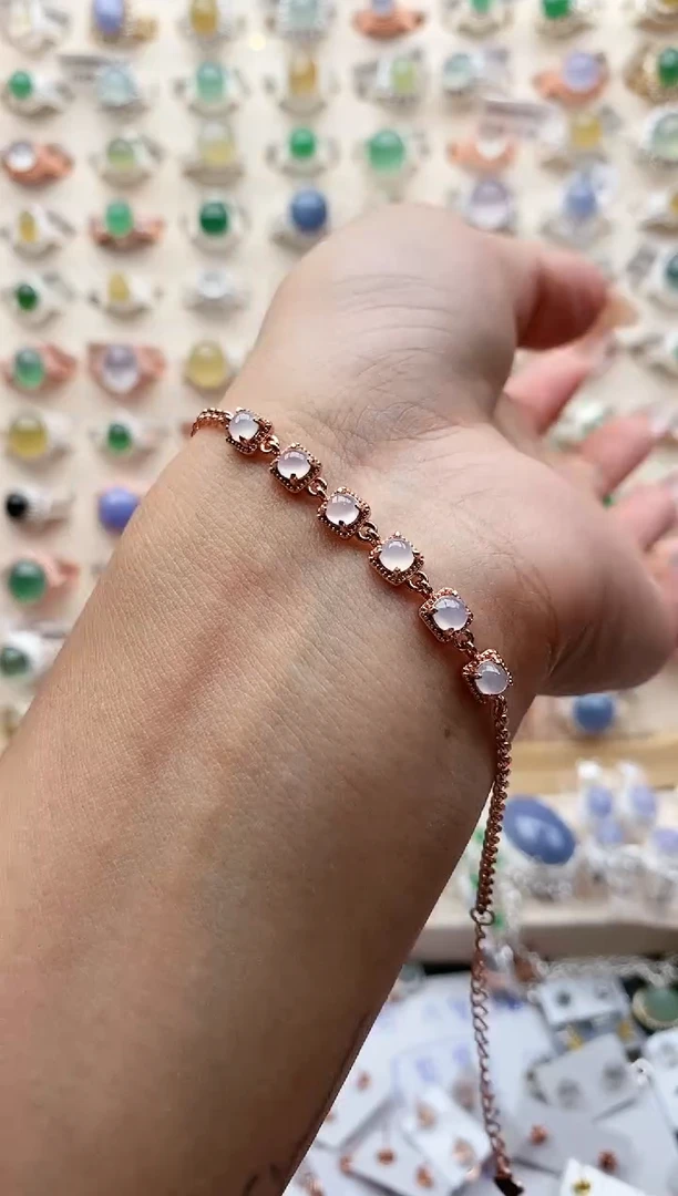 【闪购商品】翡翠手链银S925镶嵌2222  8+